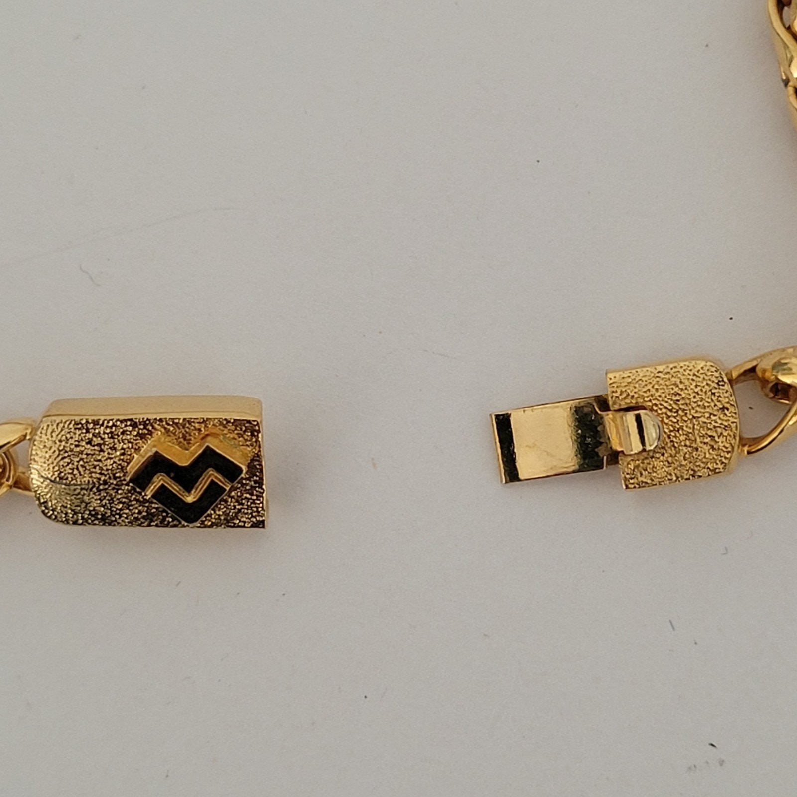 Vintage Mario Valentino Gold Plated Chain Necklace 15 Inch Thick Chocker