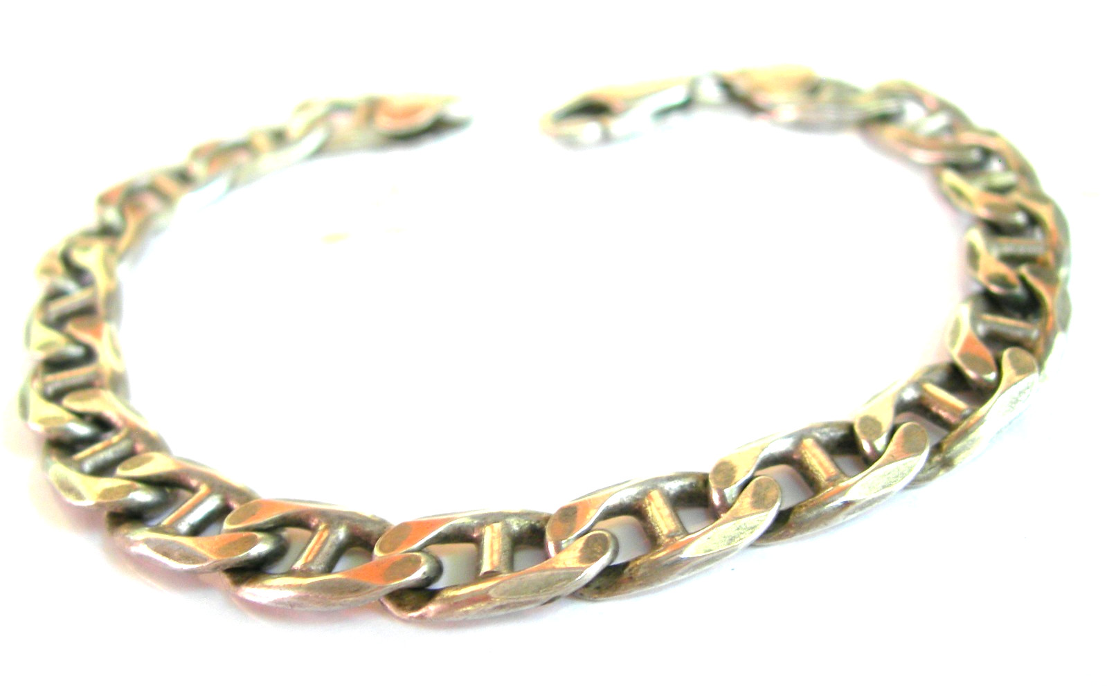 Solid MARINER Chain Bracelet .925 Sterling Silver 7.8mm, 22.33 Grams Italy 8″