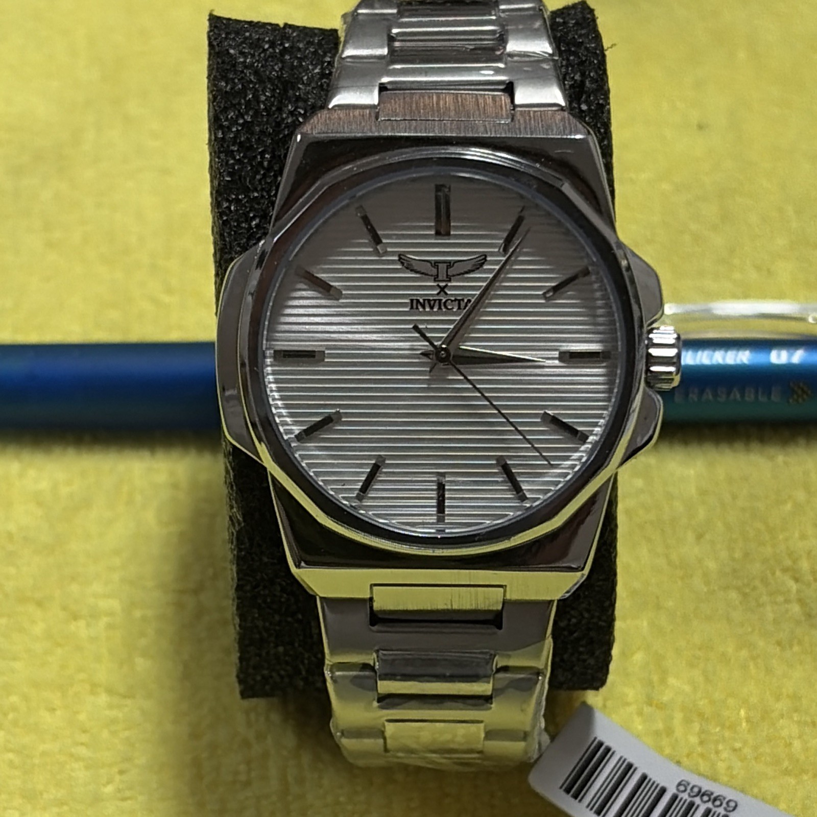 Invicta Men’s Quartz Analog Silver Dial Steel Bracelet WR 30m 44-47.9mm