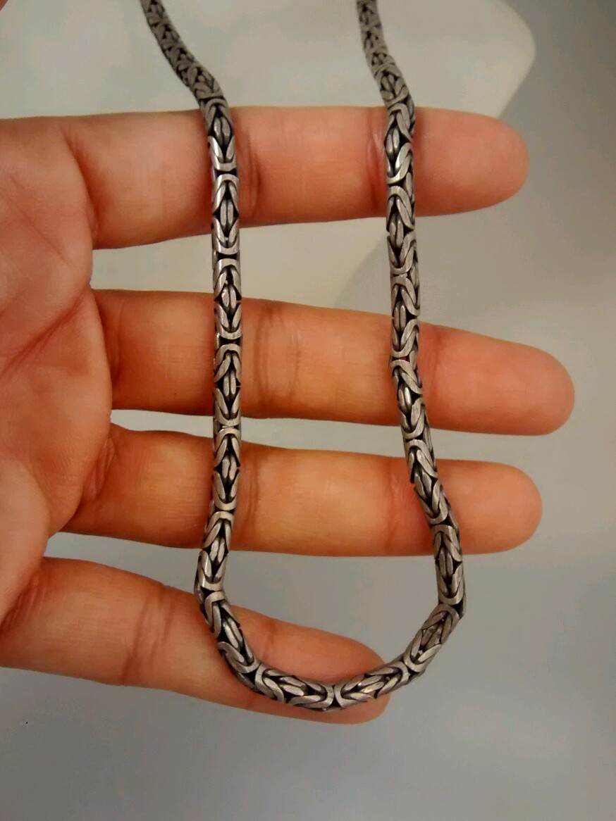 Nice Bali sterling silver 925 woven chain necklace 19 1/2 inches