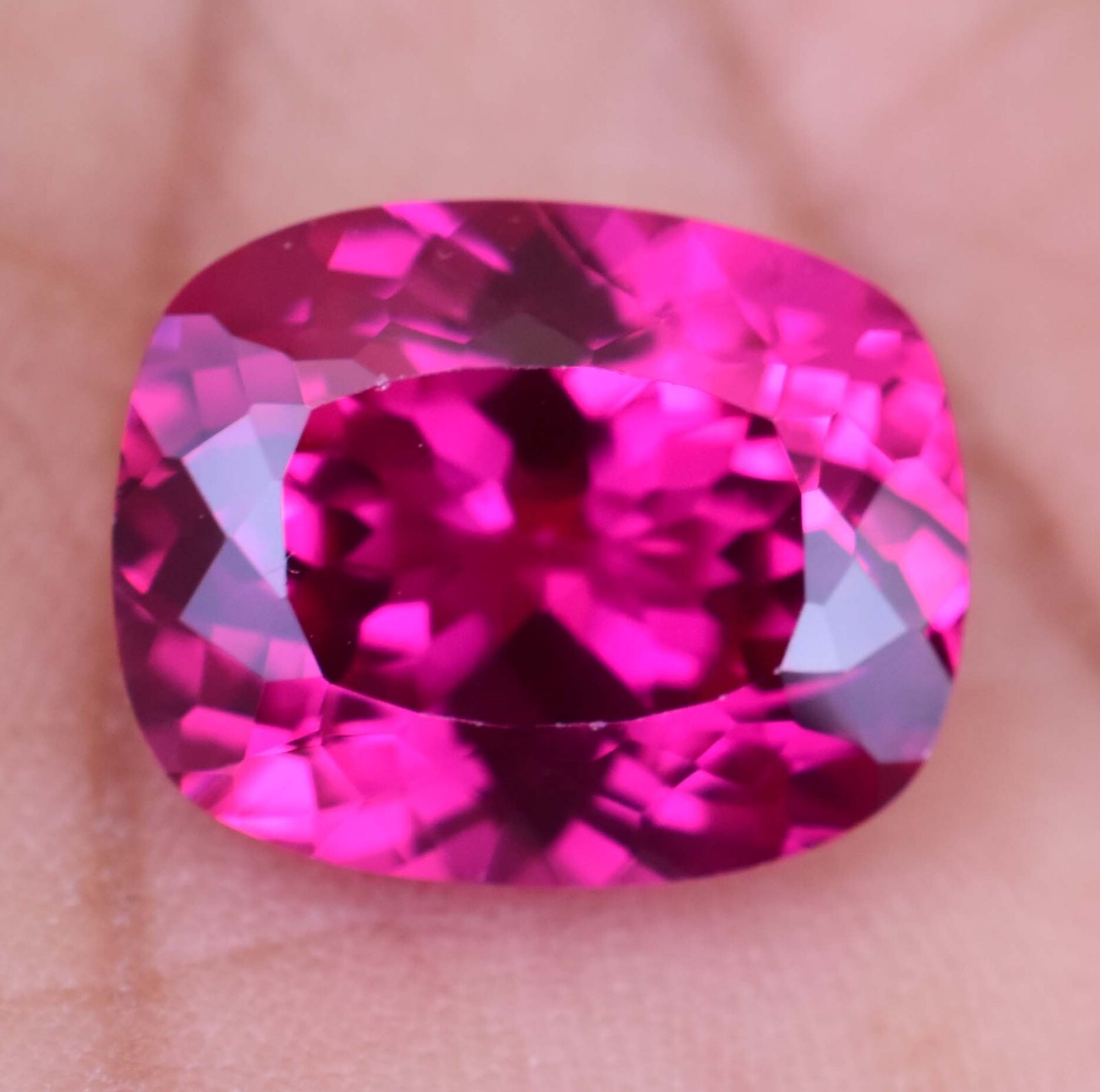18.80 Ct Natural Mogok Rose Red Ruby Cushion Stunning CERTIFIED Loose Gemstone