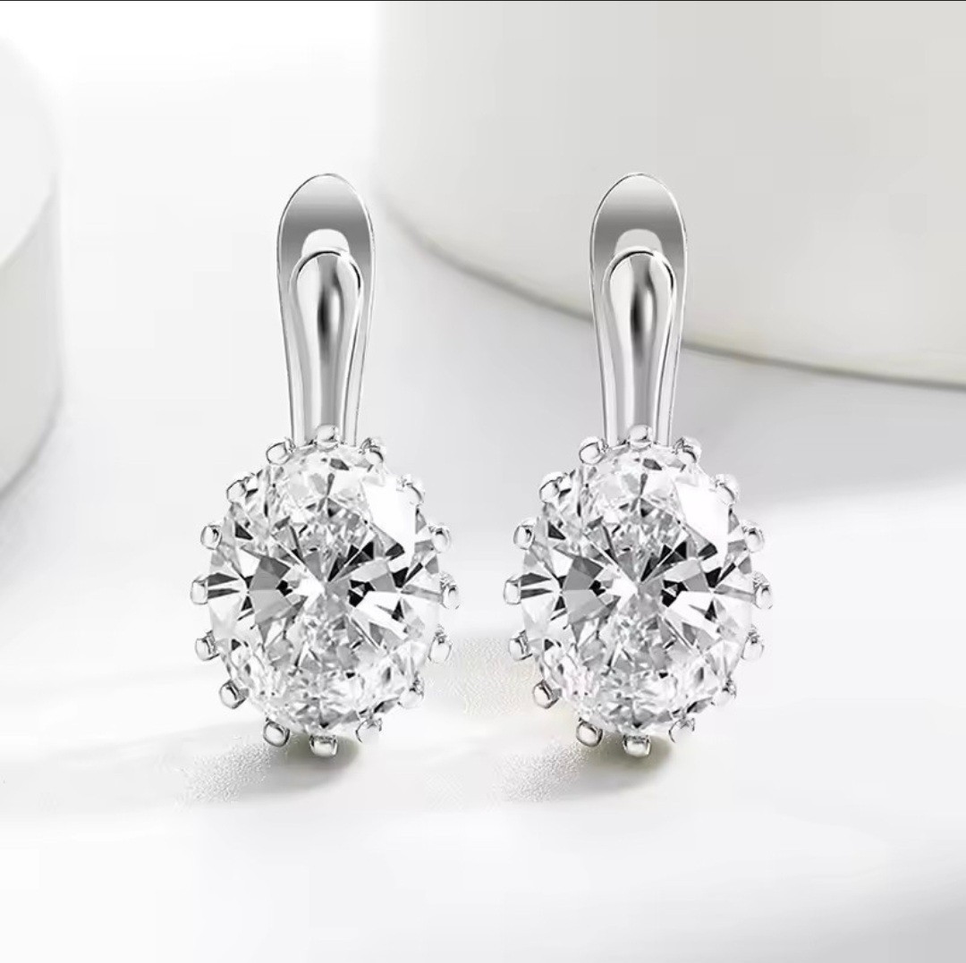 925 Sterling Silver CZ Stud Earrings for Women Round Cubic Zirconia