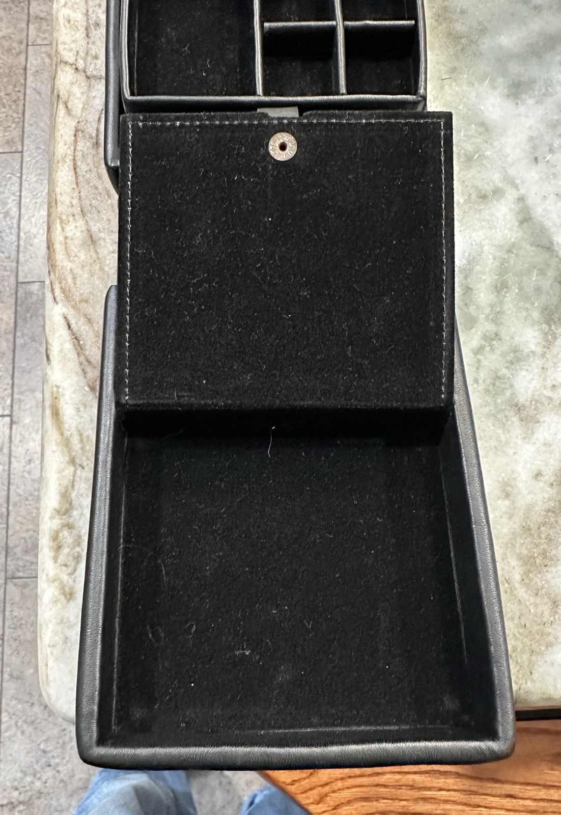 Black Leather Royce Suede Lined Travel Jewelry Box Push Lock Clasp And Handle