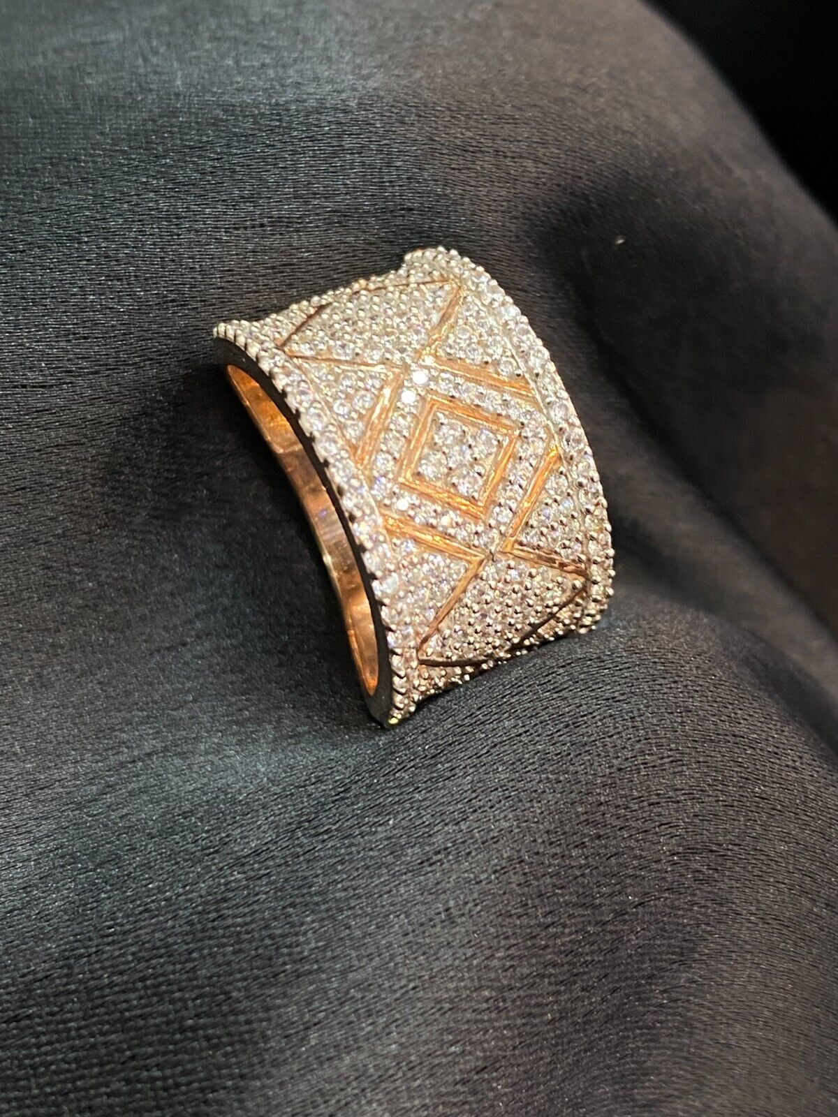1.45 TCW Round Brilliant Cut Diamonds Micro-Pave Engagement Band Ring 14K Gold