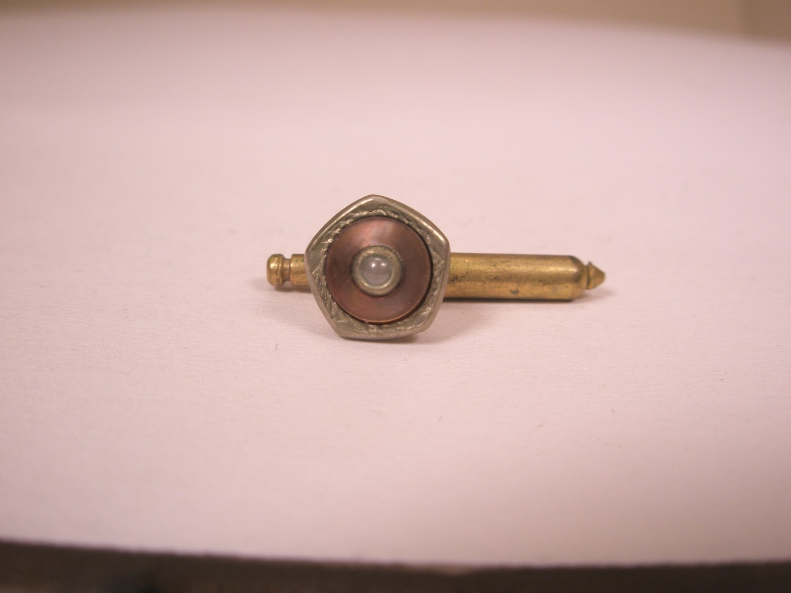 SINGLE (1) 5/16″ Gray Pentagon Mother of Pearl Vintage Formal Tuxedo Stud c135