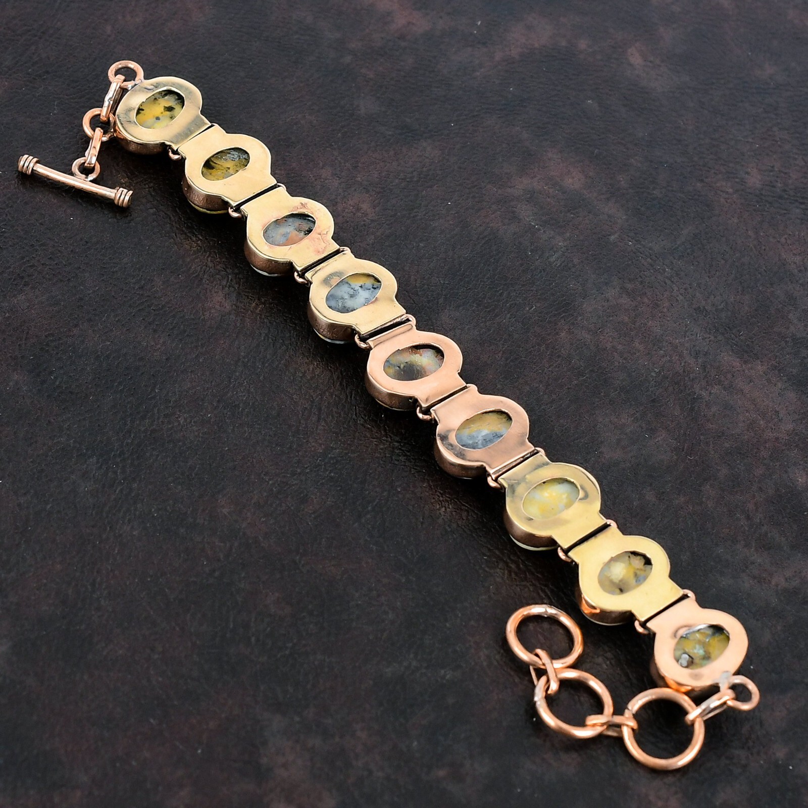 Womens day Deal Oval Maligano Jasper Gemstone Copper Elegant Engagement Bracelet