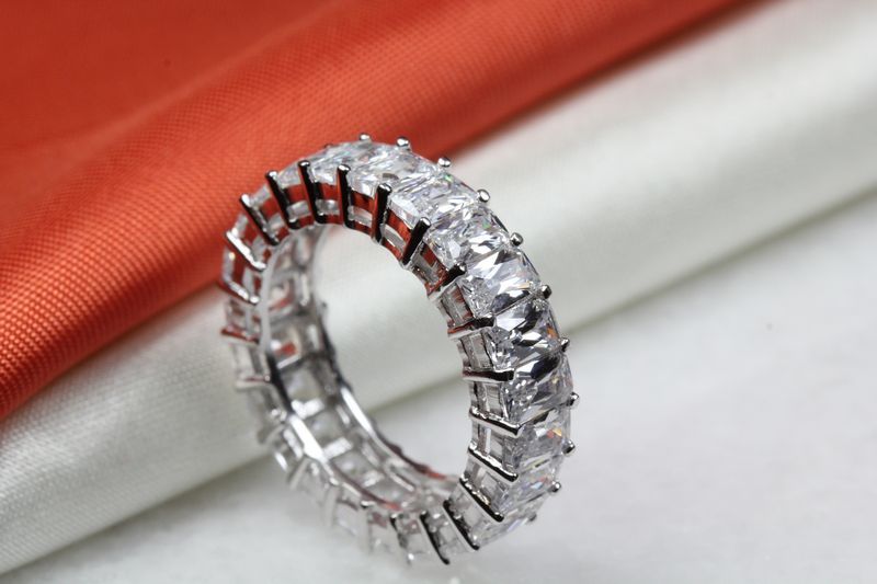 BAGUETTE CUT ETERNITY ENGAGEMENT RING WEDDING RING ANNIVERSARY BAND~23STNS~ET12M