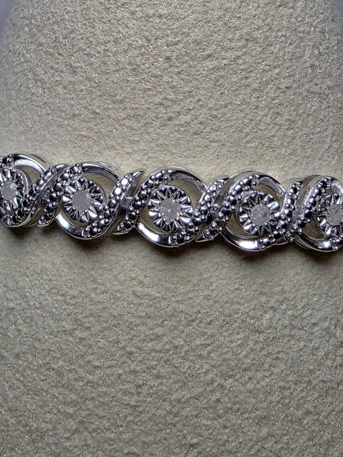 7″ 5.7mm 0.5ctw Natural Diamond Bracelet 925 Sterling Silver