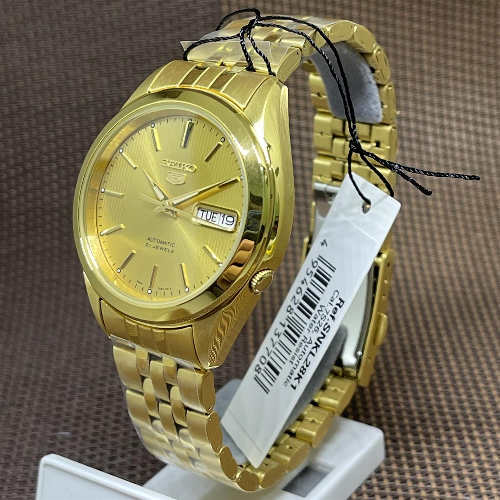 Seiko 5 SNKL28K1 Automatic Gold Tone Stainless Steel Analog Men’s Casual Watch