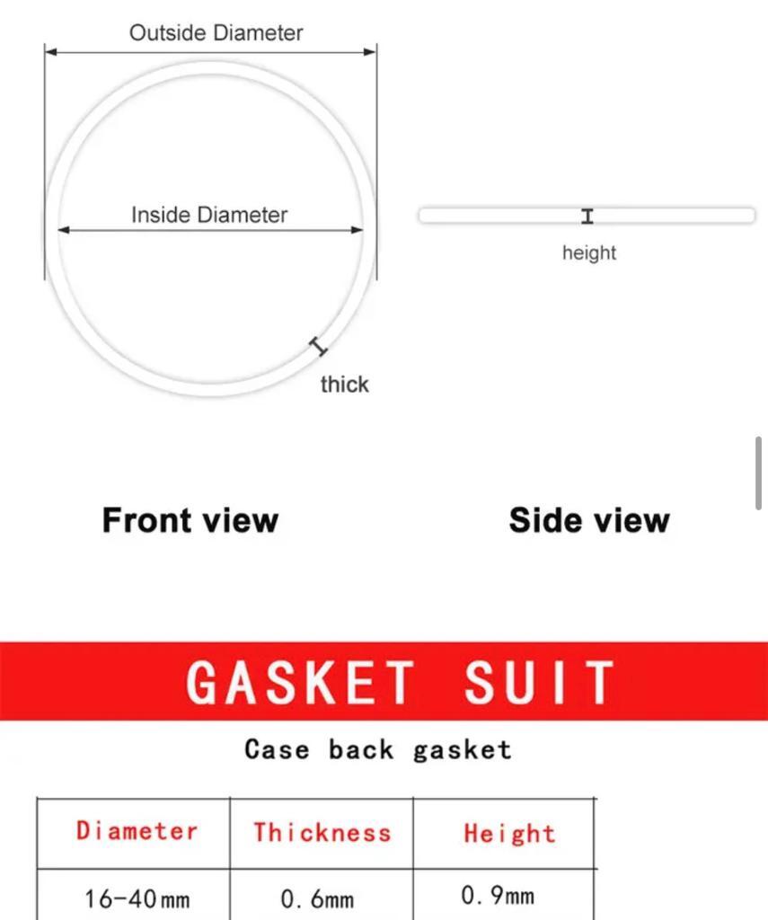 TEFLON HARD WATCHES GASKETS CK CALVIN KLEIN TISSOT VARIOUS SIZES