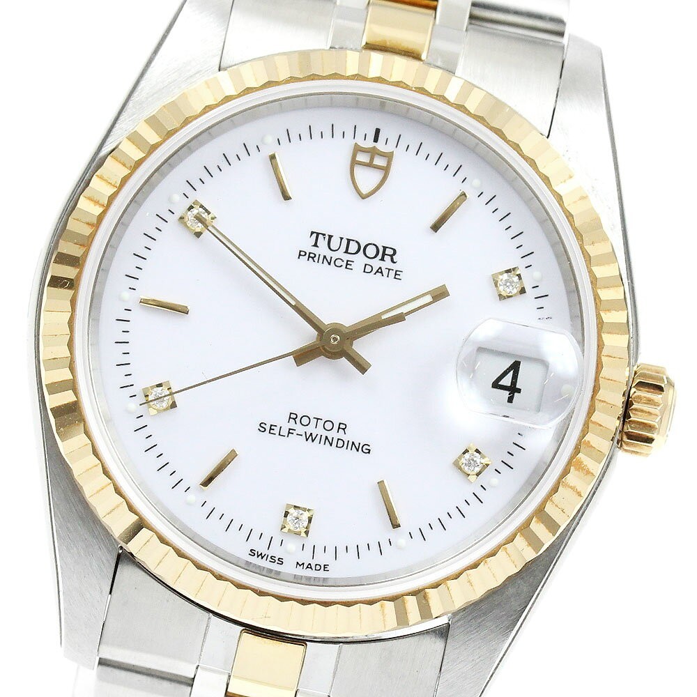 TUDOR 74033 Prince Date Automatic 5P Diamond YG Combi JDM Watch