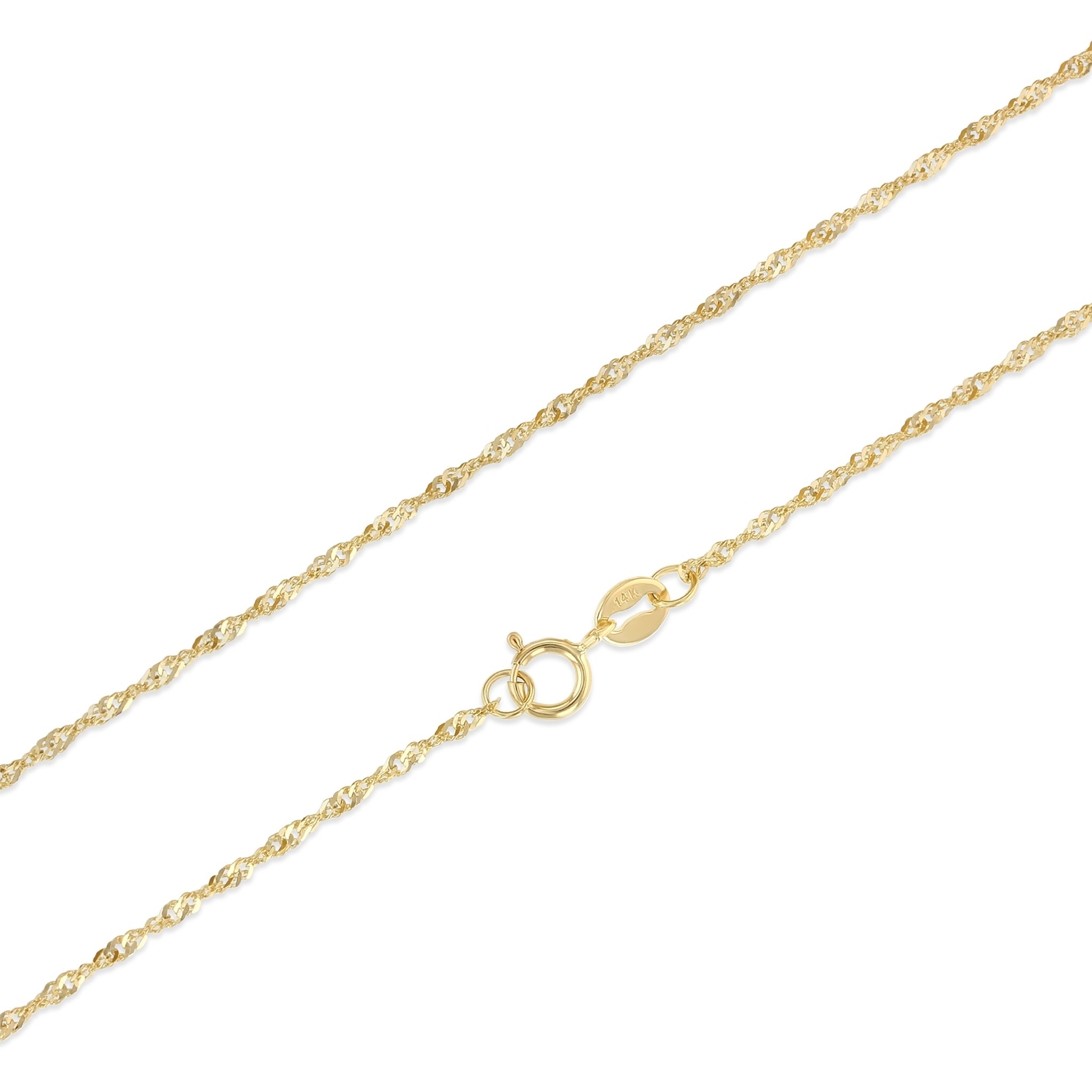 14K 3 Color Gold Our Lady of Guadalupe Pendant & 1.2mm Singapore Chain Necklace