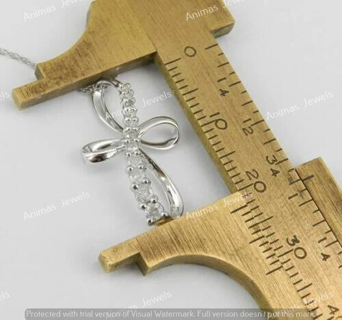 1/4 Ct Real VVS1 Moissanite Religious Cross Pendant Necklace 925 Sterling Silver