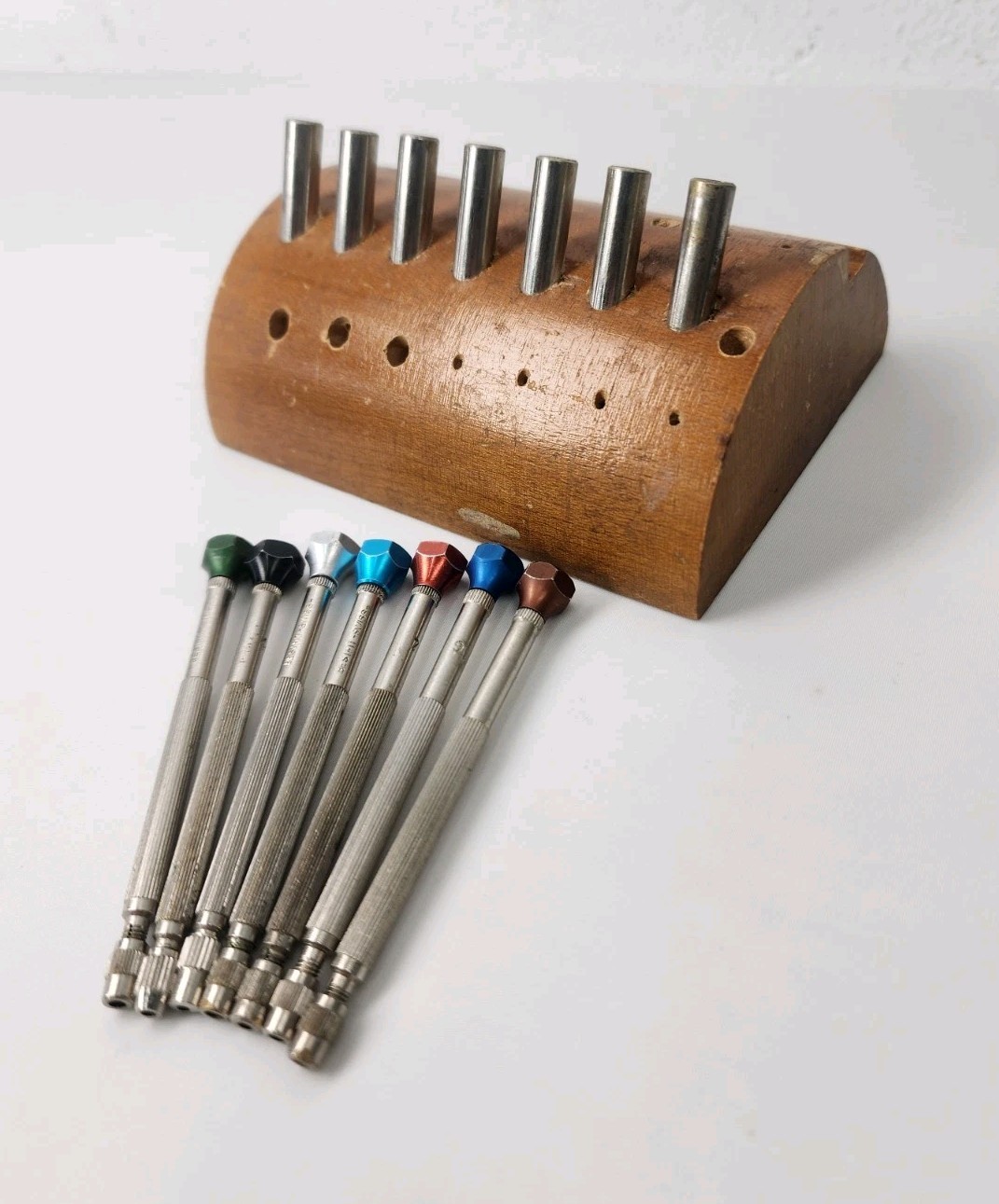 Vintage Watchmaker Benchtop Screwdriver Holder & Bestfit Screwdrivers – NO BITS