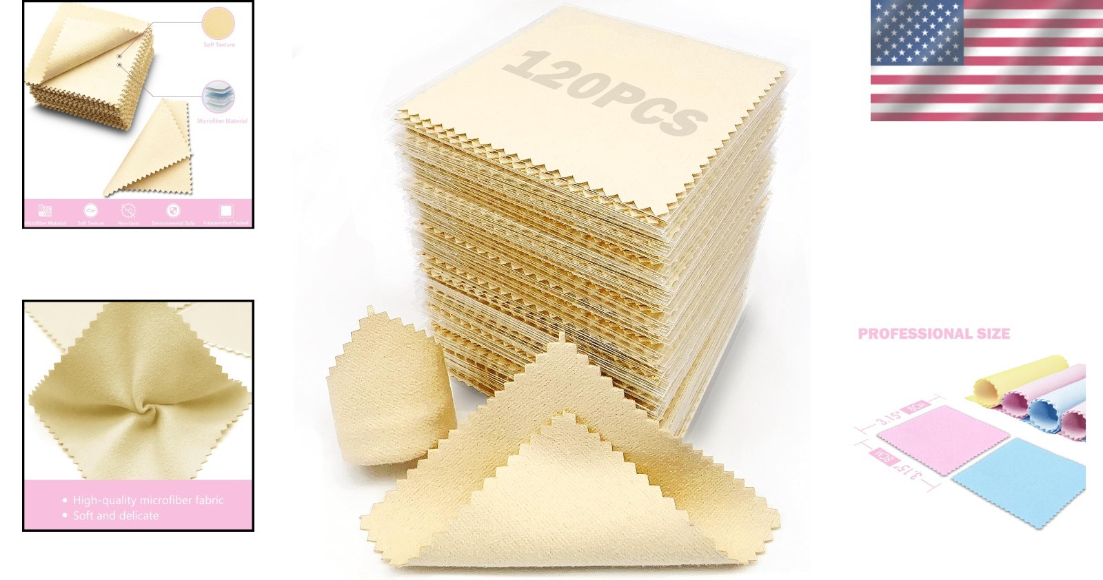 120 PCS Jewelry Cleaning Cloth Jewelry Polishing Cloths Individually Wrapped …