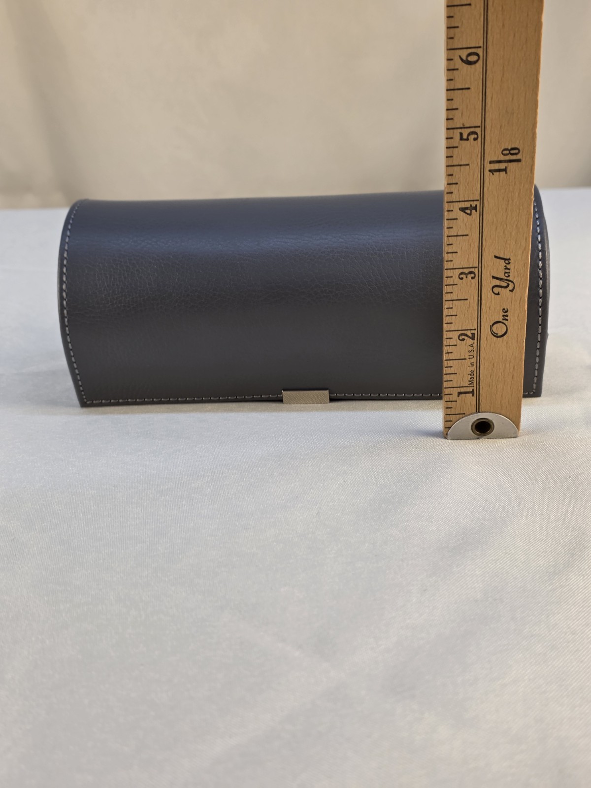 Wolf Howard Grey Leather Triple Watch Roll Traveling Jewelry Box New In Box