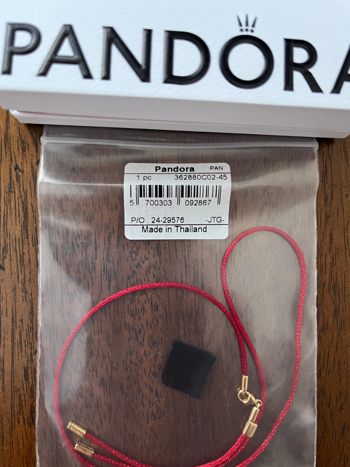 Pandora Talisman Recycled Polyester Cord Necklace – Red