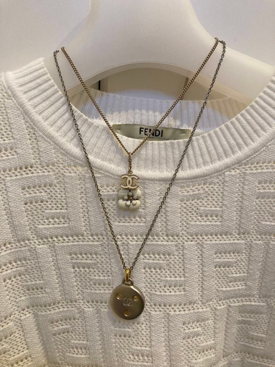 CHANEL Necklace Pendant Gold Tone Chain Length 40cm Top Diameter 2.2cm 98P Mark