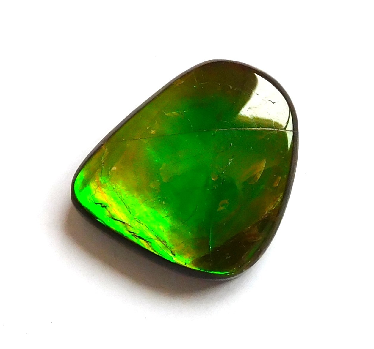 22.65 Ct Natural Canadian Ammolite Cabochon Loose Gemstone 22.5X18.6X6 MM KL43