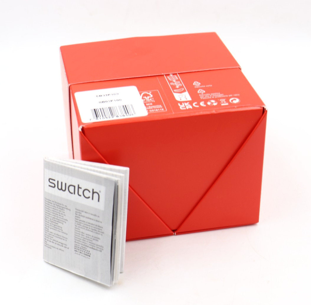 Swiss Swatch Big Bold C-Pink Silicone Visible Movement Watch 47mm SB03P100 $145