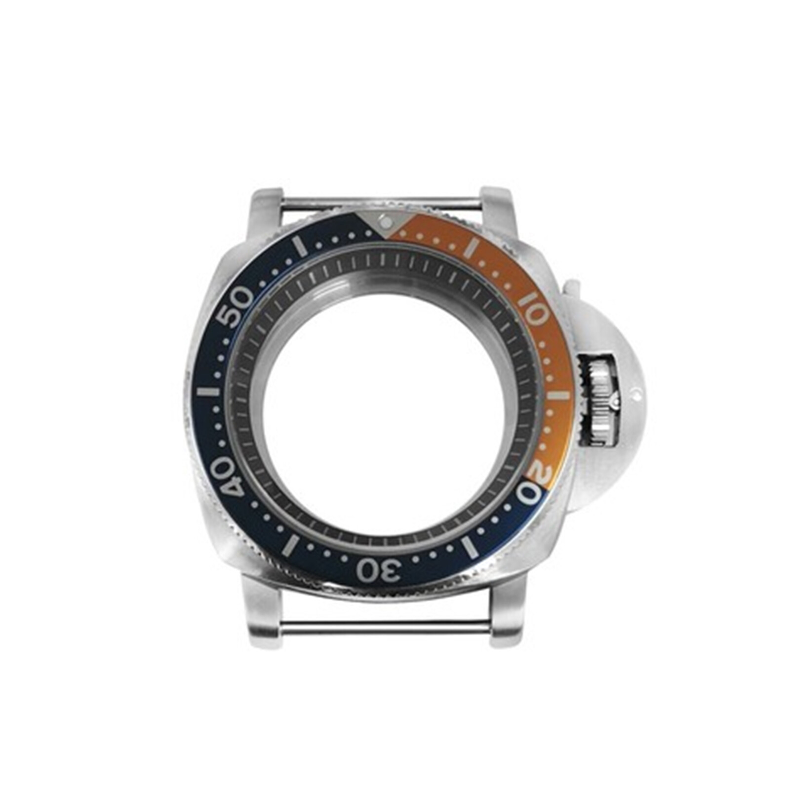 42MM Steel Watch Case Black White strip Inner Ring For NH35/NH36/4R/7S Movement