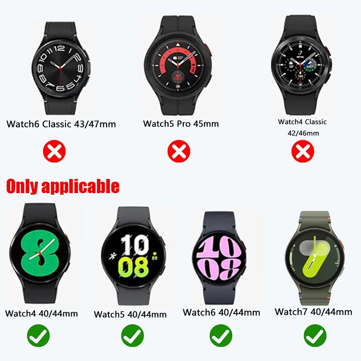 Diamond Metal Strap + Case for Samsung Galaxy Watch 4 5 6 7 40mm 44mm Band Women
