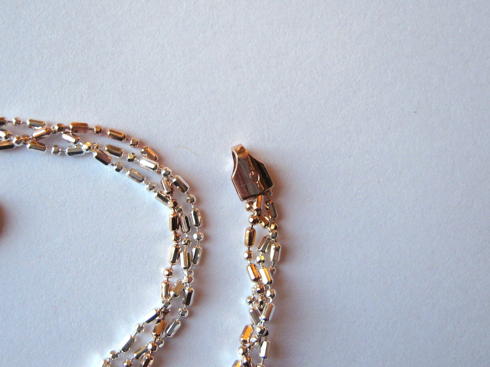 Italy Sterling Silver & 14k Rose Gold Plated Bracelet 10″ (8″ plus 2″ Extender)