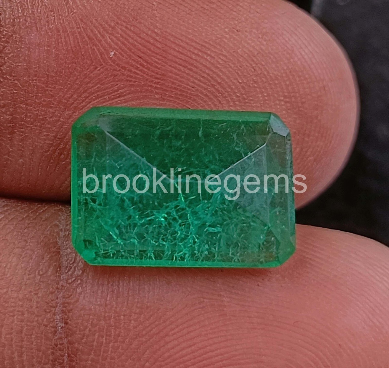 7.00 Ct Natural Green Emerald Certified Colombian Loose Gemstone 24N