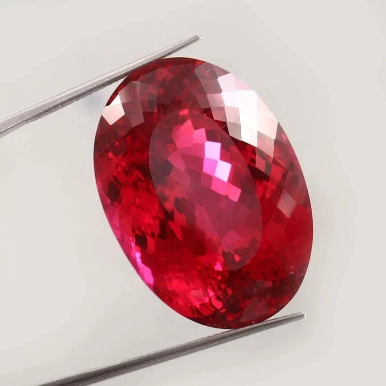 35.05 Ct AGL Certified Natural Burmese Red Ruby Oval Cut Loose Faceted Gemstone