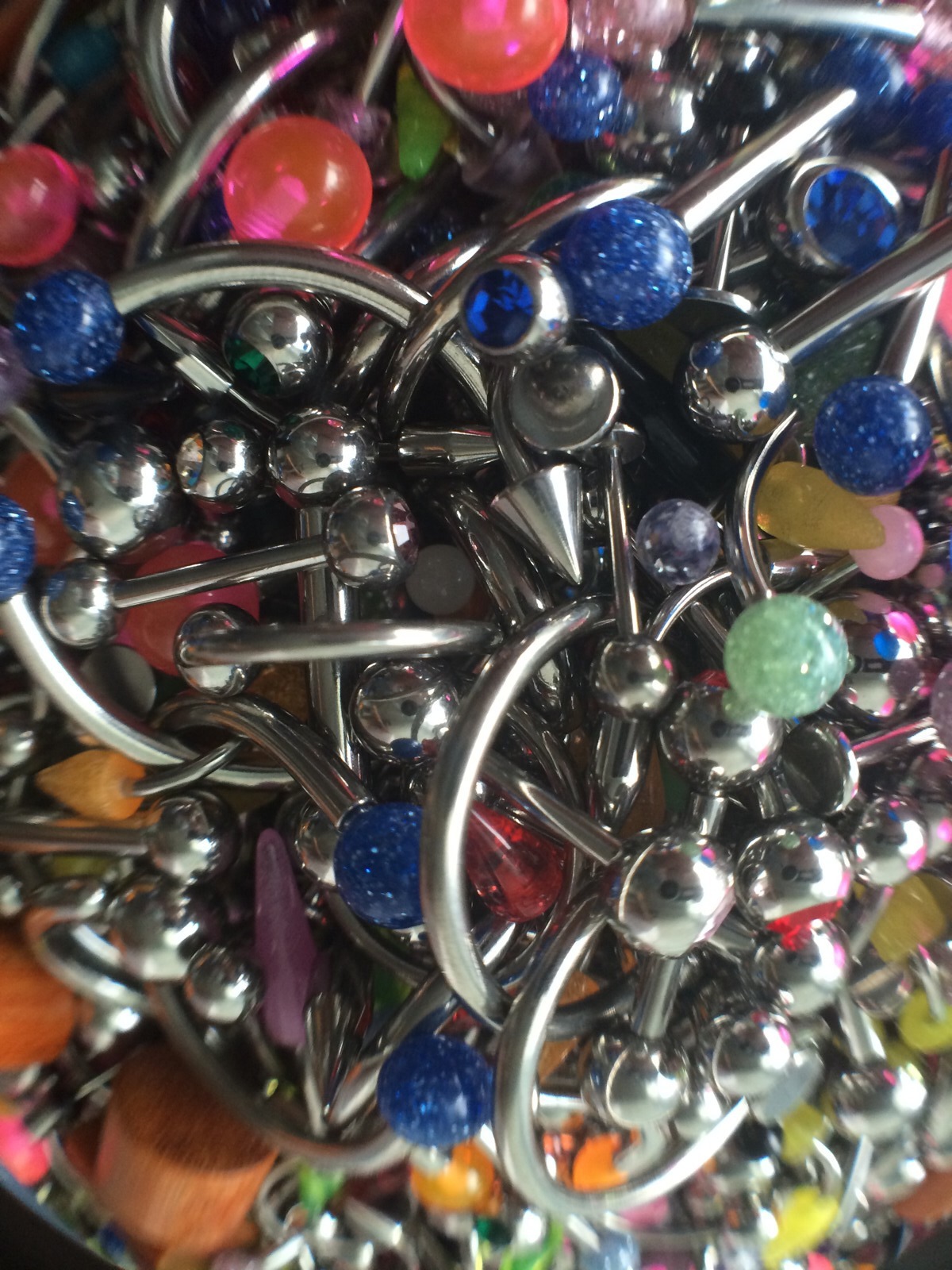 Wholesale 100+ Body Jewelry Tongue Belly Lip Eyebrow Barbell Rings Stud Piercing