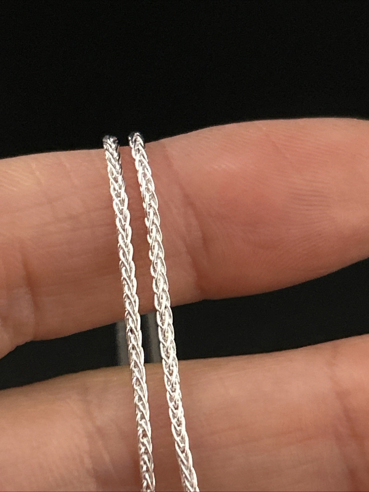 Sterling 925 Wheat Link Sliding Adjustable 24 Inch Chain Necklace