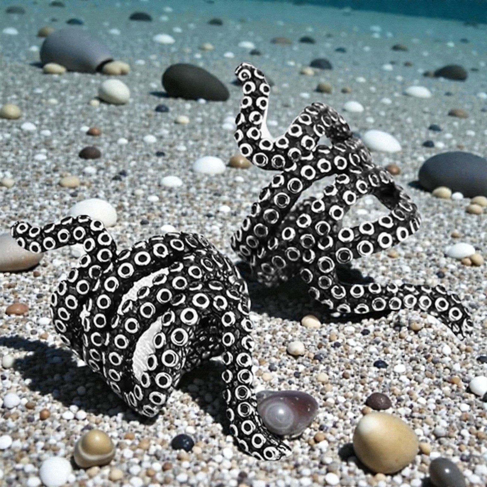 Octopus Cuff Earrings Silver 316L Stainless Steel Tentacle Kraken Pirate Unisex