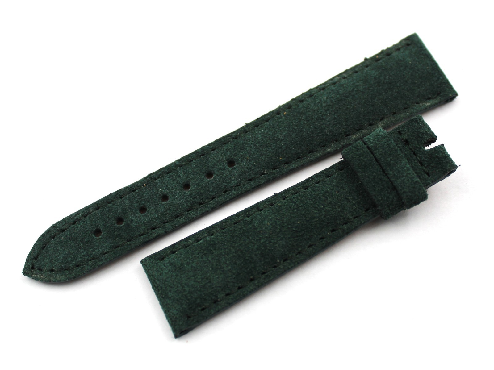 Watch Band Genuine Leather Suede Dark Green Handmade Casual Various Sizes