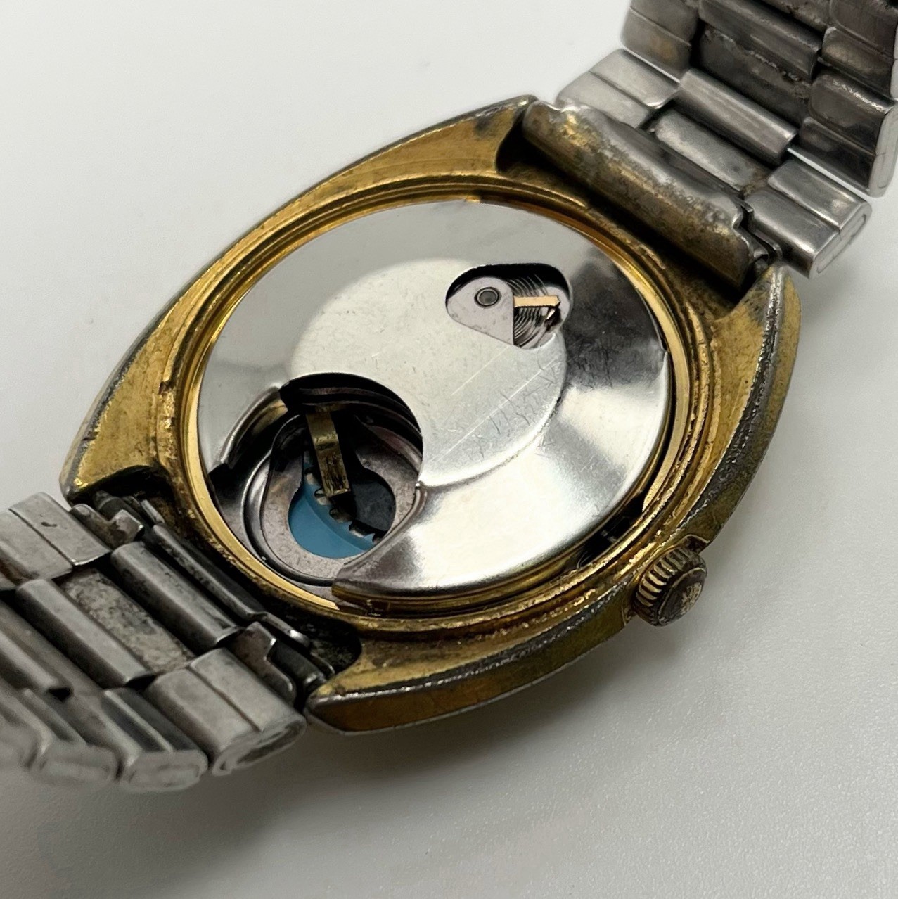 Timex Electric Dynabeat Quartz Day Date Gold Tone 38mm Vintage Parts Repair