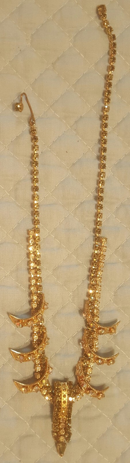 Signed HOBE Vintage Estate Rhinestone Necklace Amazing!