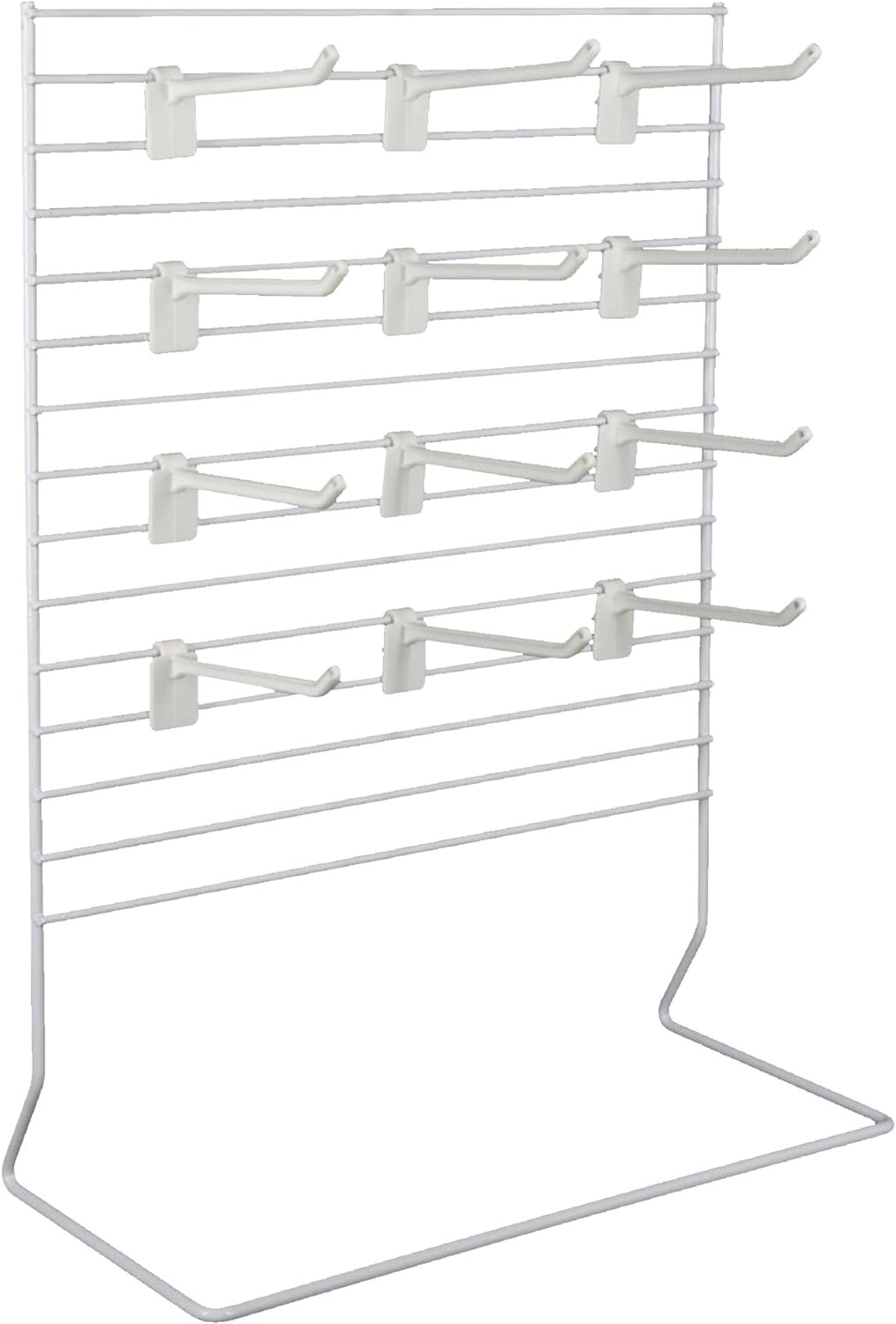 Carded Earring Countertop Display Wire Peg Rack Card Jewelry White Stand 12 x 15