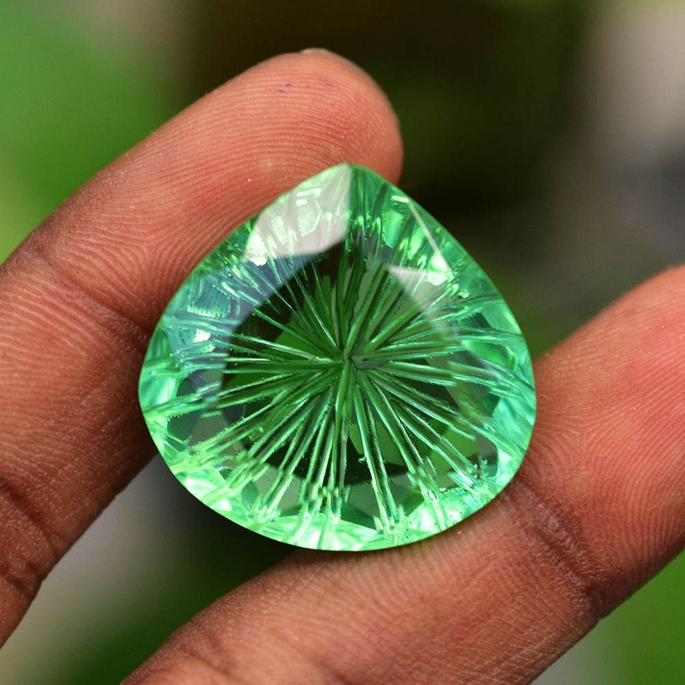 25x25mm RARE Pear Cut CERTIFIED Natural Topaz RARE Green Loose Gemstone