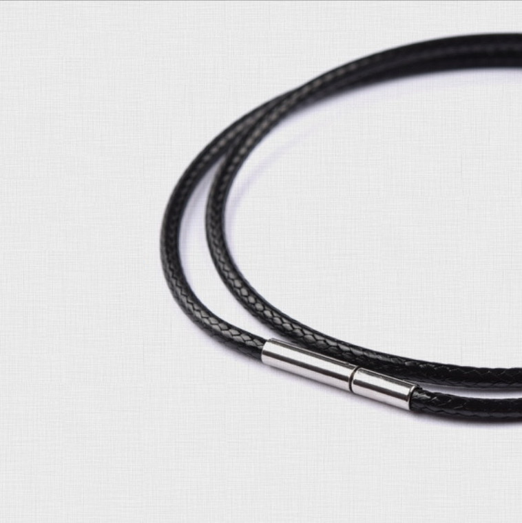 Stainless Steel Clasp 2mm Black Wax Leather Necklace Cord String Chain 14-32″