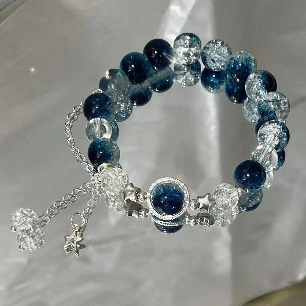 6PCS 925 Sterling Silver Rhinestone Bracelets Women Korean Jewelry Set