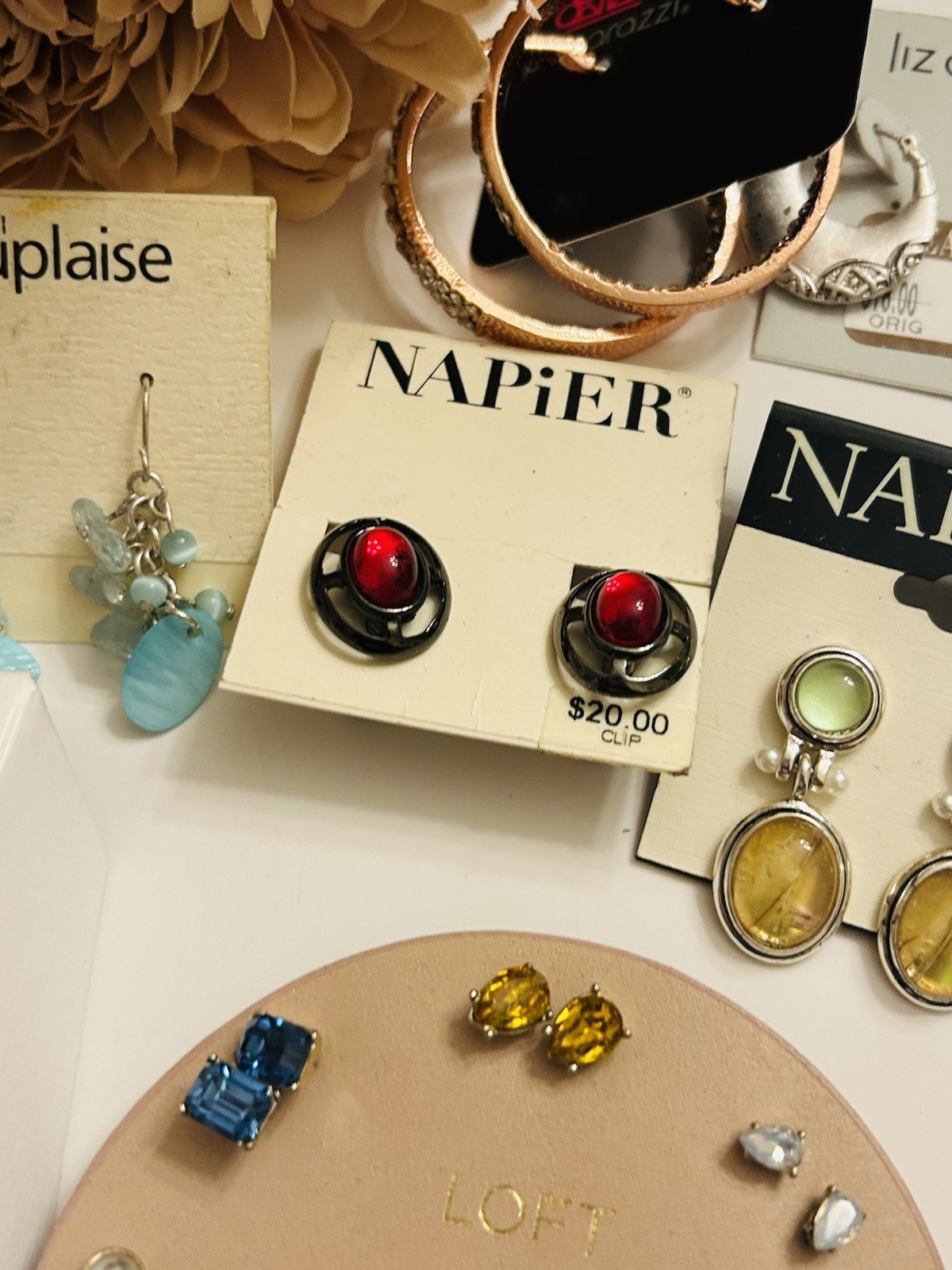 Napier Old New Stock Earrings Lot Clip Ons Pierced Ann Taylor Loft
