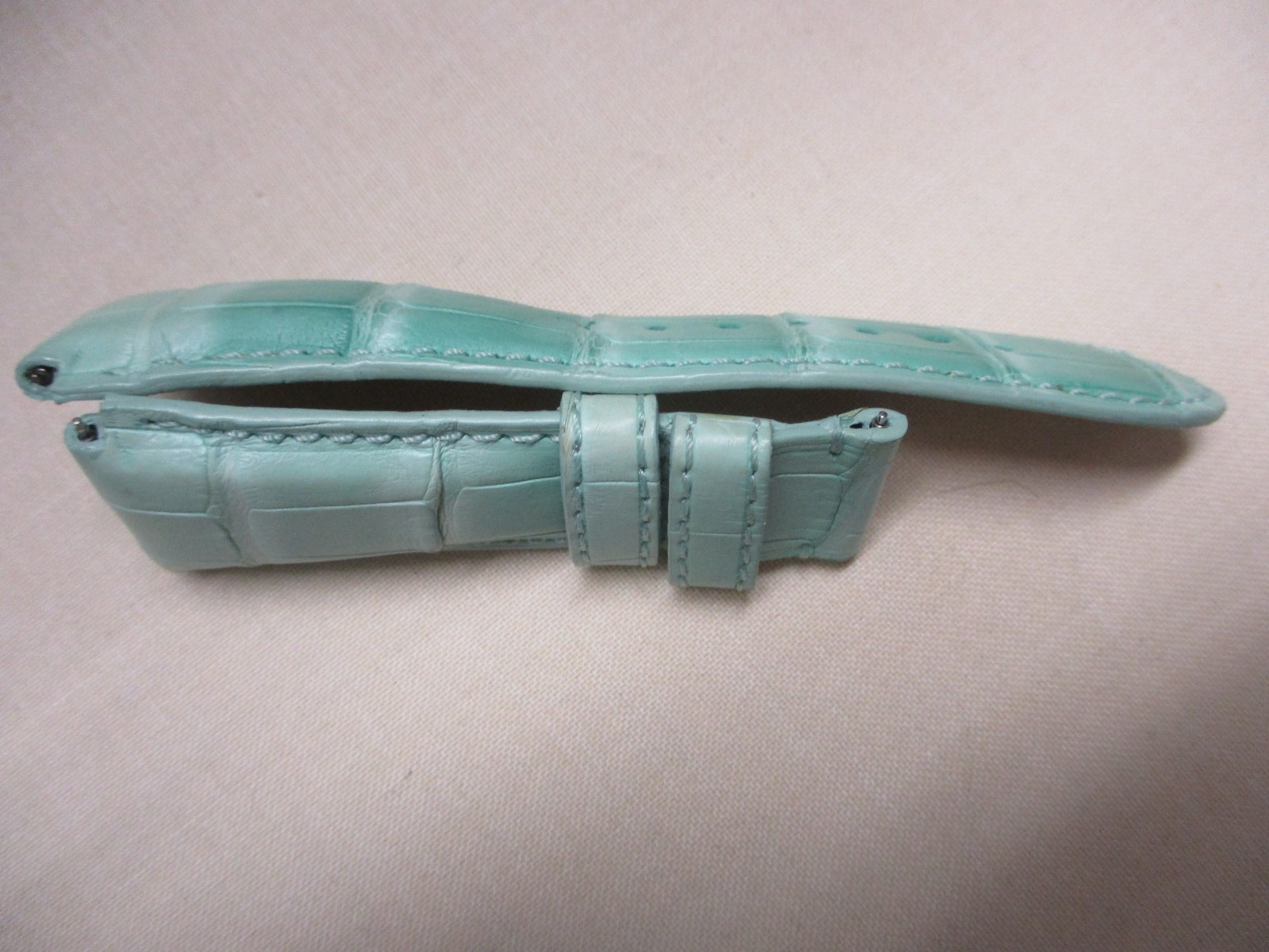 KRIEGER 20mm Lug-End Green Alligator Leather Watch Straps 1068S 110+70mm w/3Pins