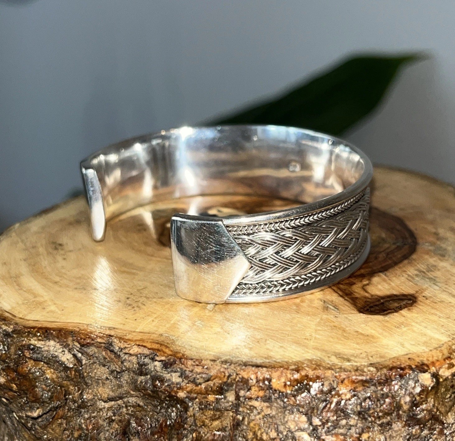 Vintage Sterling Silver 925 Braided Cuff / Bracelet 45 Grams Stamped 925