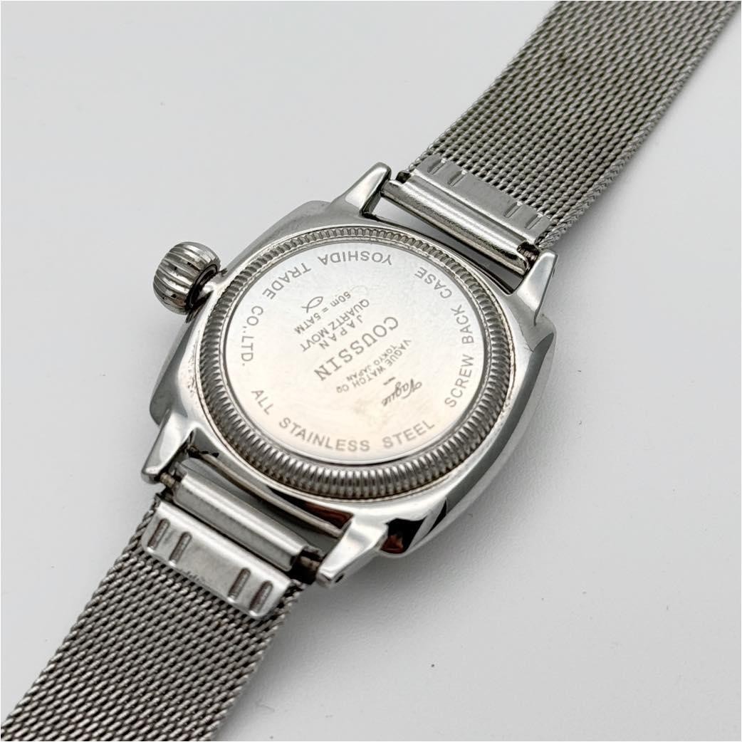 VAGUE WATCH CO COUSSIN Quartz Watch Silver Dial Stainless Steel Japan In hand