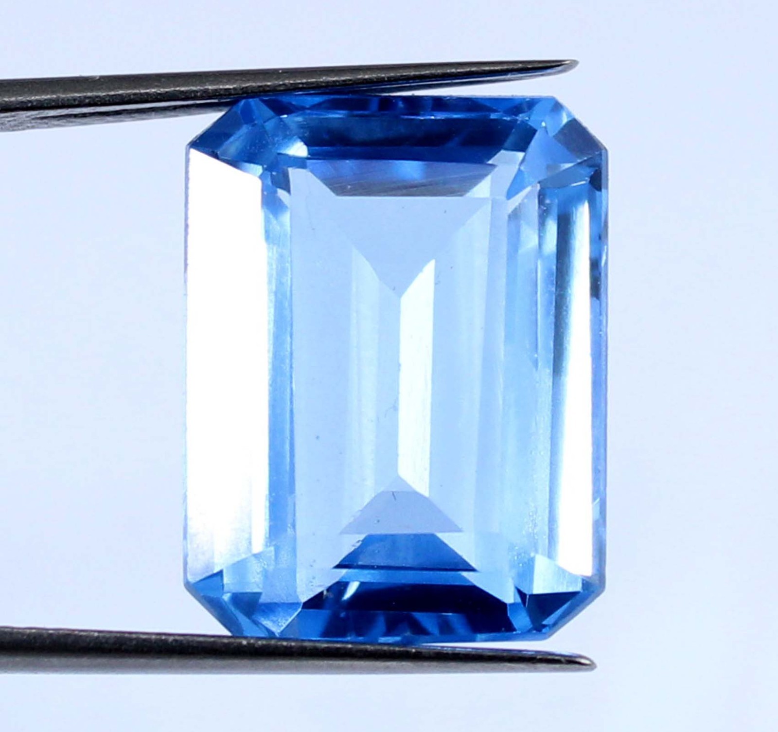 Natural 14.85 Ct Emerald Cut Aquamarine Gemstone Certified T27586 Free Shipping