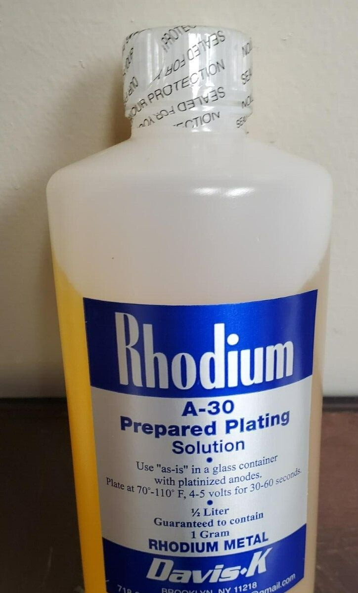 Davis-K (A-30) Rhodium Plating Solution 1 Pint (1 Gram), PRICE REDUCED!!