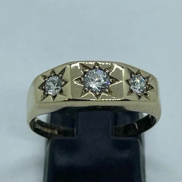 2Ct Round Cut Real Moissanite Gypsy Style Engagement Ring 14k Yellow Gold Plated