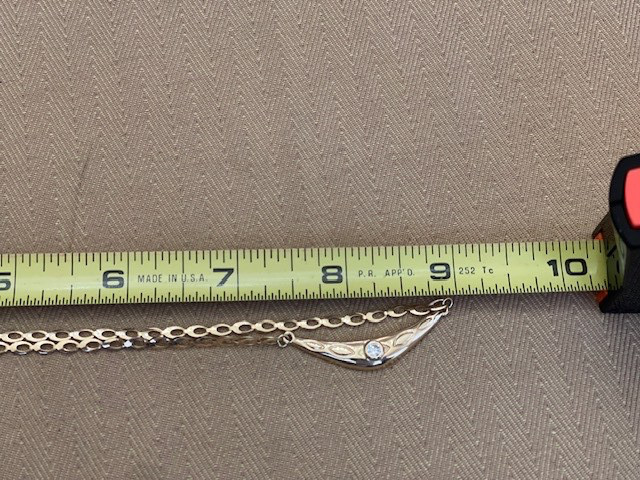 Vintage 12k Rose Gold Oval Link Chain Necklace w/ Pendant 18″ 3.2 Grams Hollow