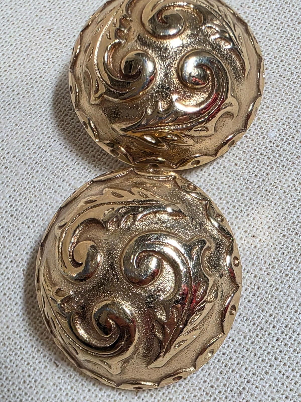 Vintage Givenchy Paris.New York Domed Clip-on Earrings