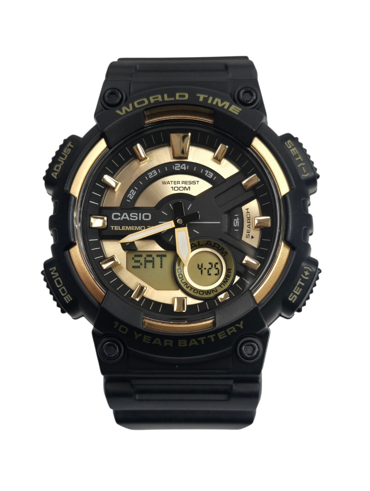Casio Analog Digital sports watch Black and Gold AEQ110BW-9 AEQ110BW AEQ-110BW