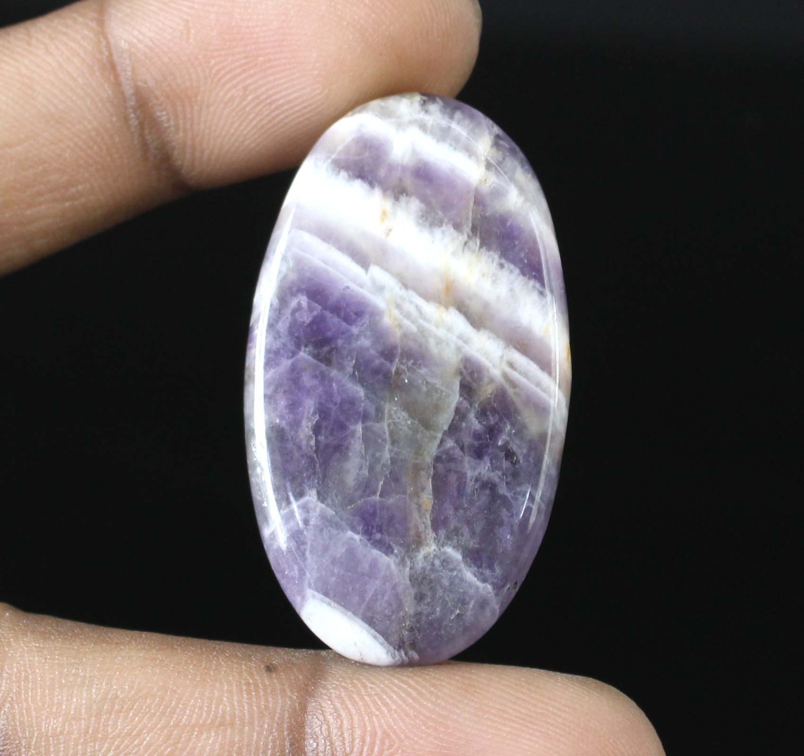 Brazilian Natural Violet Amethyst 40.55 Ct/42 mm Oval Gemstone Certified T38123